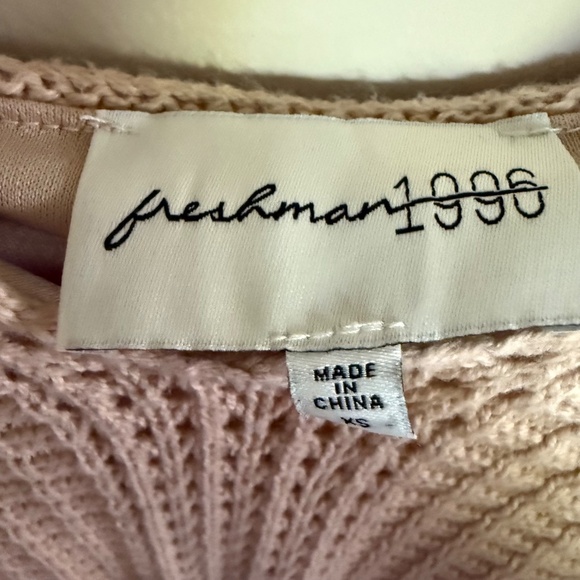 Freshman 1996 Beige Stretchy Crochet Knit Midi Dress Sleeveless Size XS‎ - Picture 9 of 12